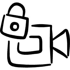 Video Meeting Camera Lock Icon from Freehand Set