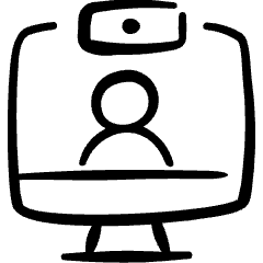 Video Meeting Monitor Webcam Icon from Freehand Set