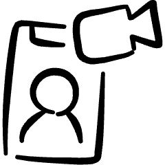 Video Meeting Smartphone Icon from Freehand Set