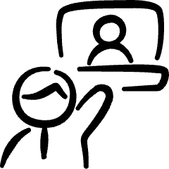 Video Meeting Team Laptop Icon from Freehand Set