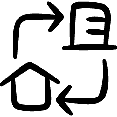 Work From Home Travel Office Icon from Freehand Set