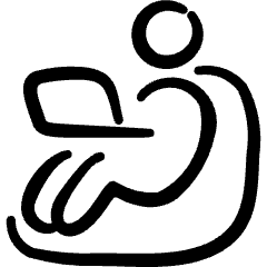 Work From Home User Sit Icon from Freehand Set