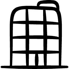 Office Building Glass Window Icon from Freehand Set