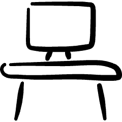 Office Desk Icon from Freehand Set