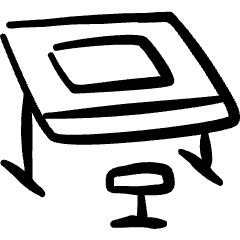 Office Drawing Board Icon from Freehand Set