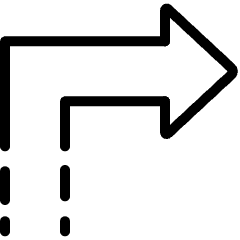 Diagram Arrow Dash Corner Point Right Icon from Ultimate Light Set