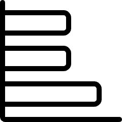 Analytics Bars Horizontal Icon from Ultimate Light Set