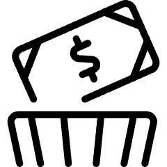 Business Money Basket Icon from Ultimate Light Set