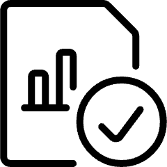 Data File Bars Check Icon from Ultimate Light Set