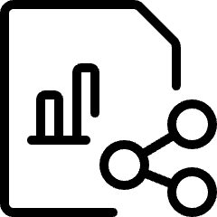 Data File Bars Share Icon from Ultimate Light Set