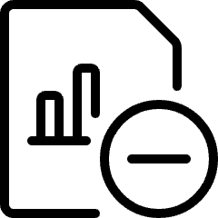 Data File Bars Subtract Icon from Ultimate Light Set