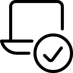 Laptop Approve Icon from Ultimate Light Set