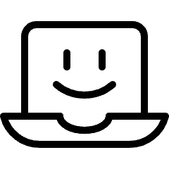 Laptop Smiley 1 Icon from Ultimate Light Set