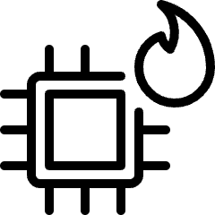 Computer Chip Fire Icon from Ultimate Light Set