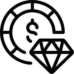 Casino Chip Diamond Icon from Ultimate Light Set