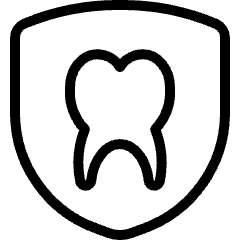 Dentistry Tooth Shield Icon from Ultimate Light Set