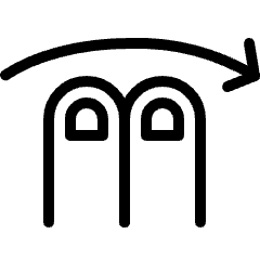 Gesture Swipe Horizontal Right Two Fingers Icon from Ultimate Light Set