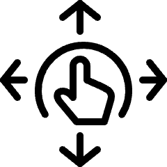Gesture Tap Expand All Direction Icon from Ultimate Light Set
