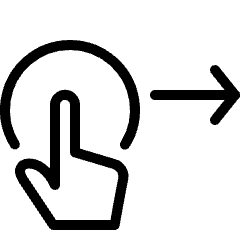 Gesture Tap Swipe Right 1 Icon from Ultimate Light Set