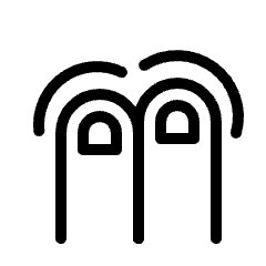 Gesture Tap Two Fingers Icon from Ultimate Light Set