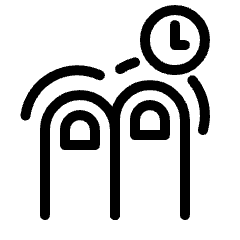 Gesture Tap Two Fingers Clock Icon from Ultimate Light Set