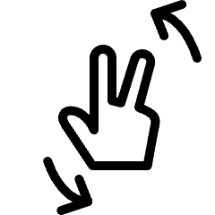 Gesture Two Finger Flip Left Icon from Ultimate Light Set