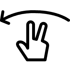 Gesture Two Fingers Swipe Left Icon from Ultimate Light Set