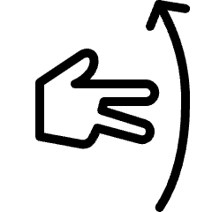 Gesture Two Fingers Swipe Up Icon from Ultimate Light Set