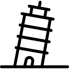 Landmark Pisa Tower Icon from Ultimate Light Set