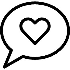 Messages Bubble Heart Icon from Ultimate Light Set