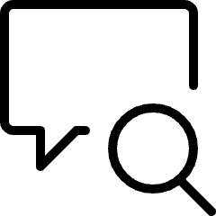 Messages Bubble Square Search Icon from Ultimate Light Set
