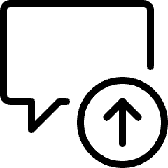 Messages Bubble Square Upload Icon from Ultimate Light Set