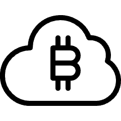 Crypto Currency Bitcoin Cloud Icon from Ultimate Light Set