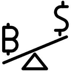 Crypto Currency Bitcoin Dollar Unequal Icon from Ultimate Light Set