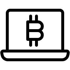 Crypto Currency Bitcoin Laptop Icon from Ultimate Light Set