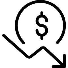 Currency Dollar Decrease Icon from Ultimate Light Set