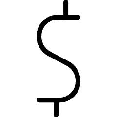 Currency Dollar Icon from Ultimate Light Set