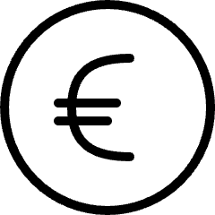 Currency Euro Circle Icon from Ultimate Light Set