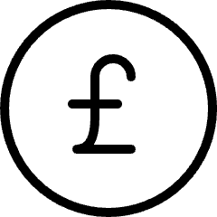 Currency Pound Circle Icon from Ultimate Light Set