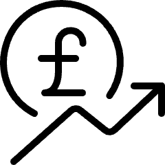 Currency Pound Increase Icon from Ultimate Light Set