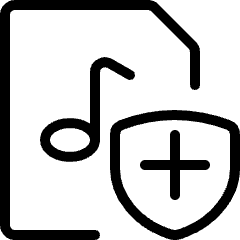 Audio File Shield Icon from Ultimate Light Set