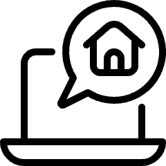 Real Estate App House Laptop Icon from Ultimate Light Set