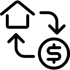 Real Estate Deal Pay House Icon from Ultimate Light Set