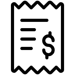 Receipt Dollar Icon from Ultimate Light Set