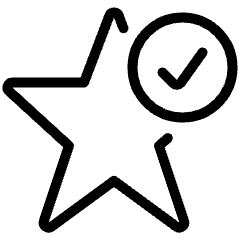 Rating Star Check Icon from Ultimate Light Set