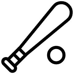 Baseball Bat Ball Icon from Ultimate Light Set