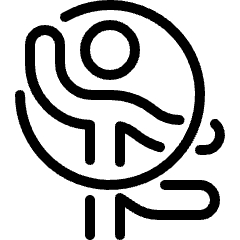 Gymnastics Ribbon Person Icon from Ultimate Light Set