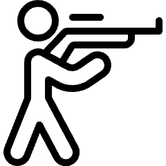 Shooting Rifle Person Aim Icon from Ultimate Light Set