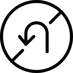 Road Sign No U Turn Left Icon from Ultimate Light Set