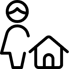 Single Woman Actions Home Icon from Ultimate Light Set